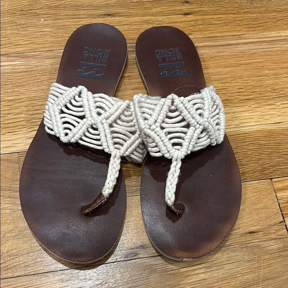 Billabong Brown and Cream Sandals